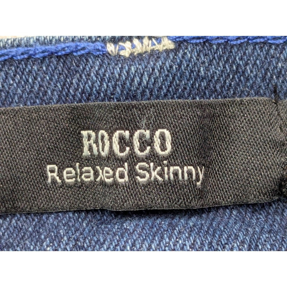 True Religion Rocco Relaxed Skinny Jeans Dark Scorched Wash Flap Pocket Mens 34 - Picture 5 of 15